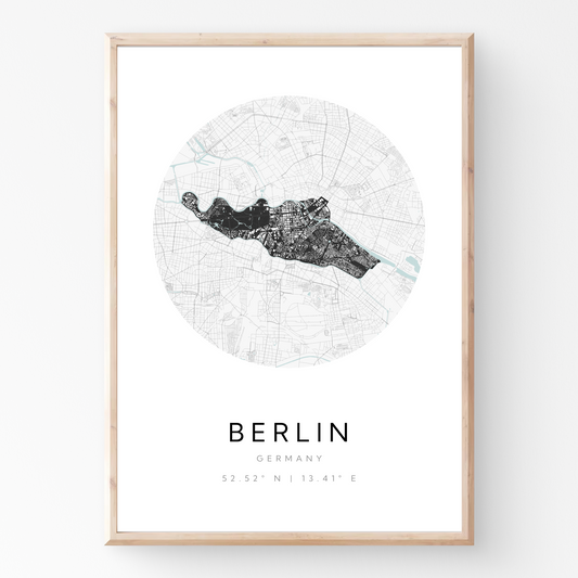 Póster del mapa de Berlín