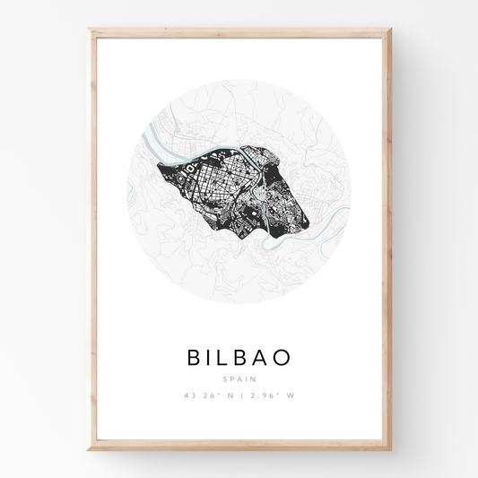 Póster del mapa de Bilbao