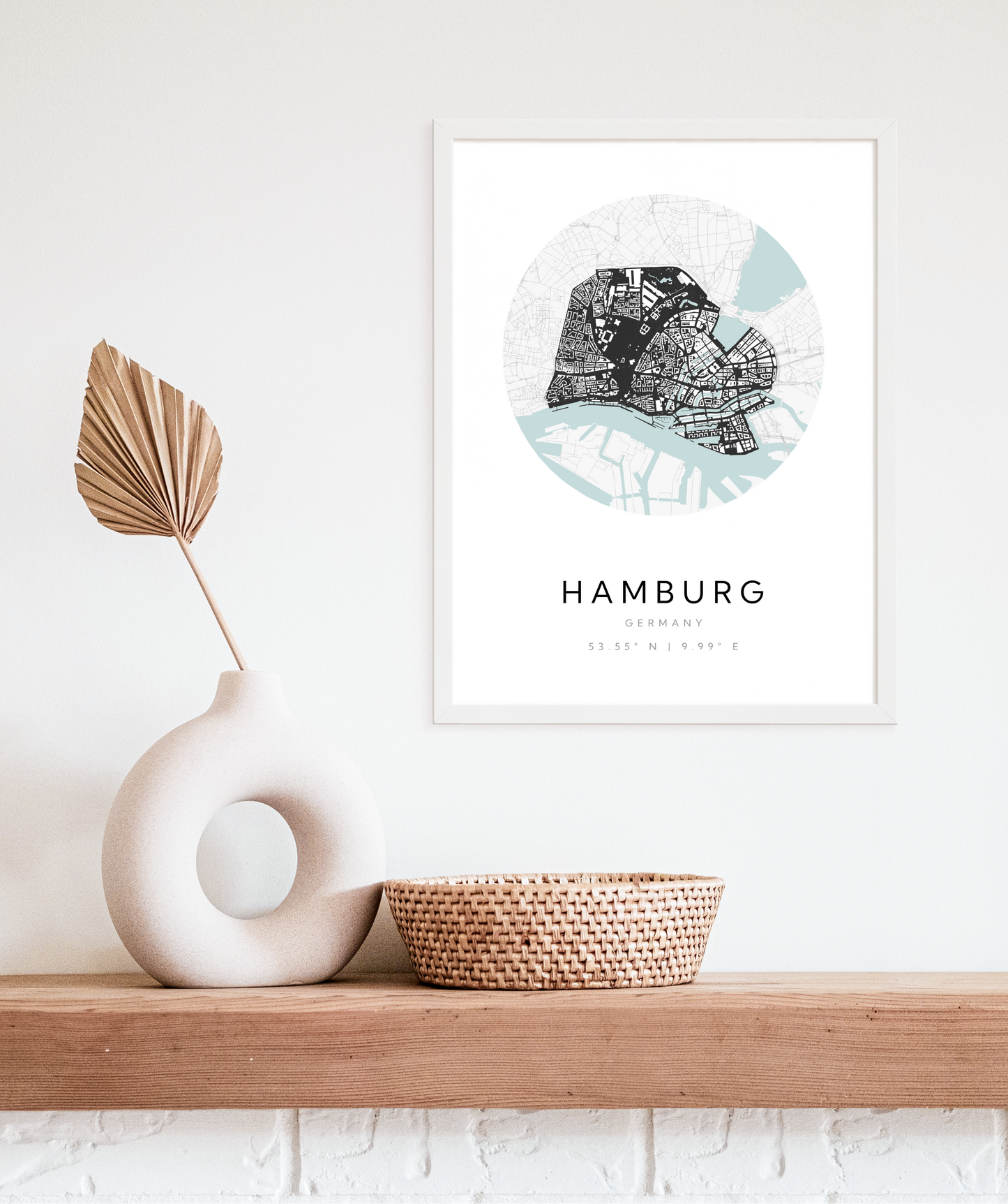 Póster del mapa de Hamburgo