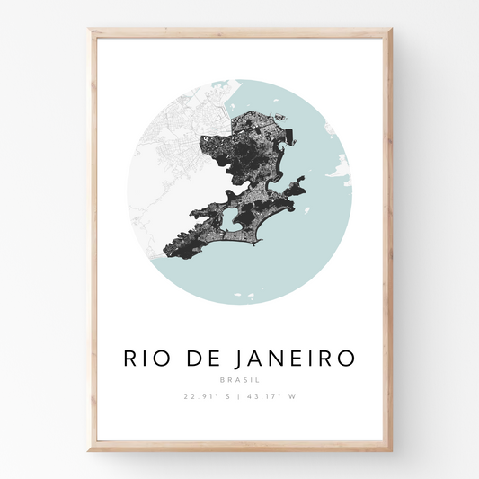 Póster del mapa de Río de Janeiro