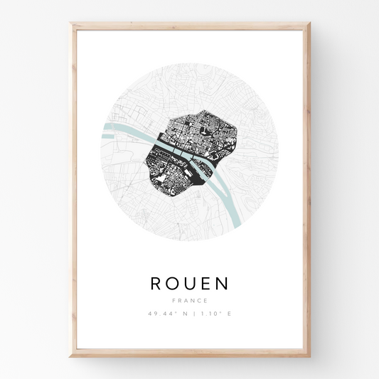 Rouen City Map Poster