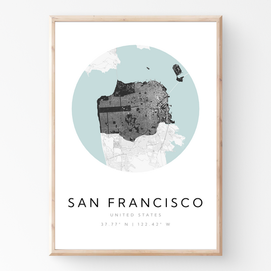 Póster del mapa de San Francisco