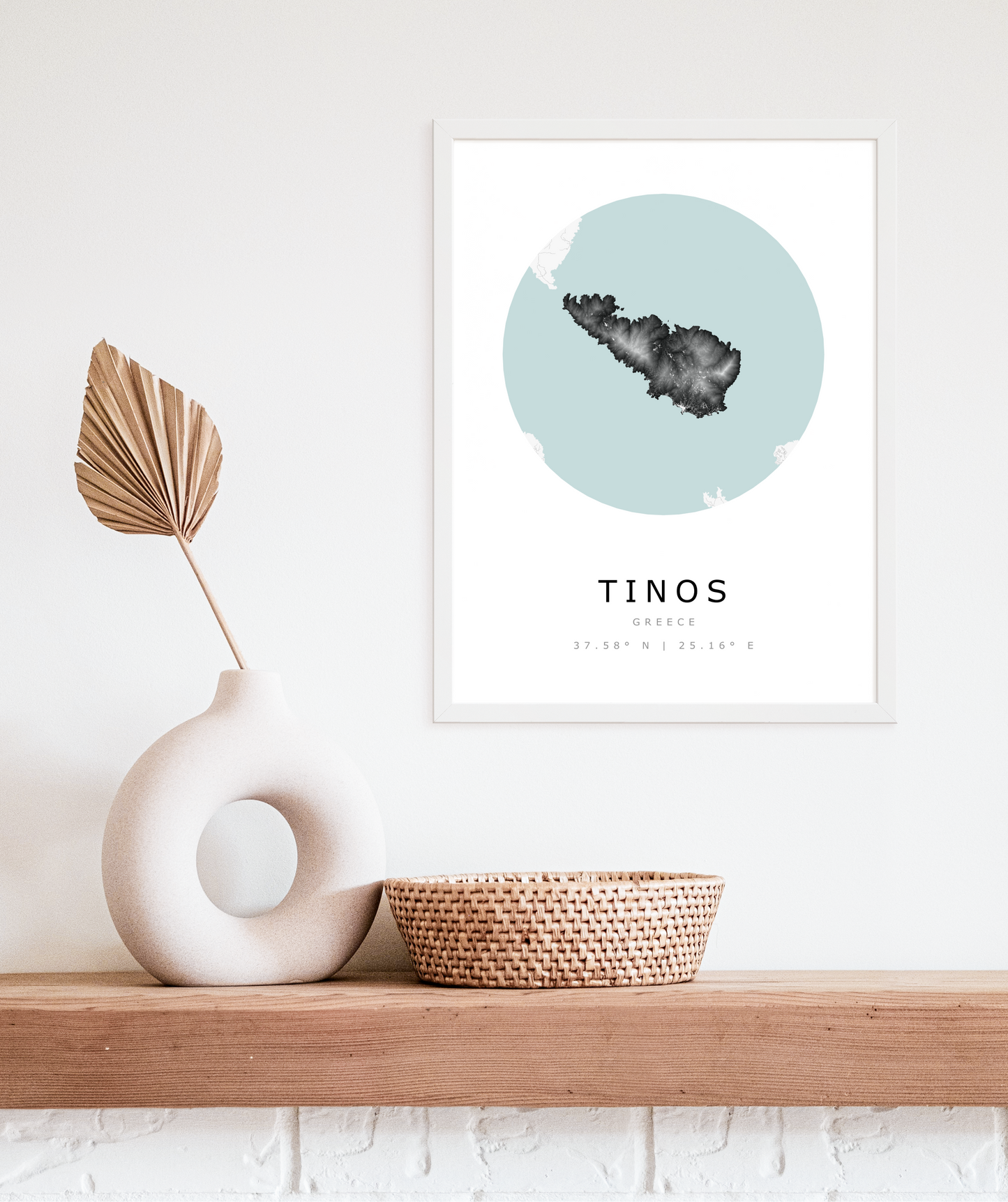 Tinos Map Island Poster