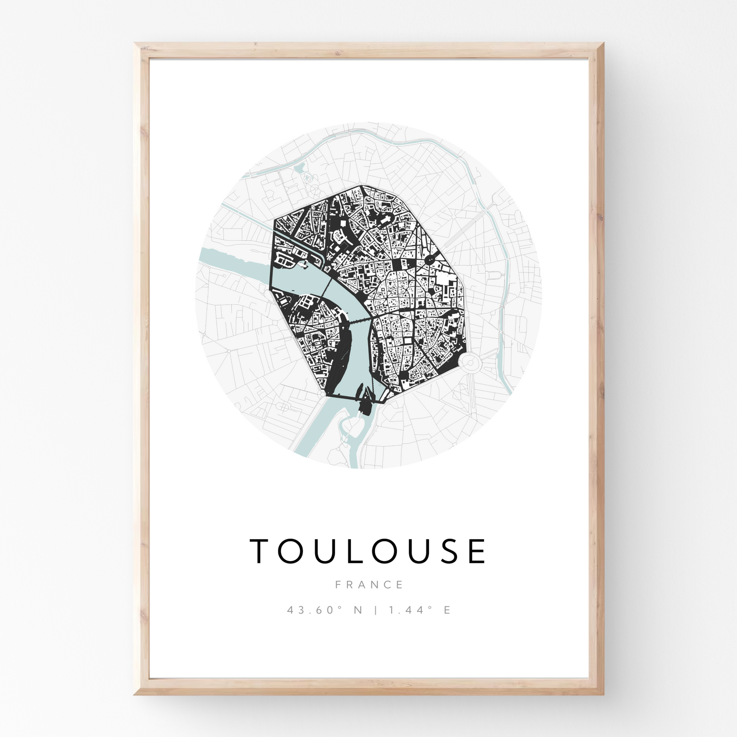 Póster del mapa de Toulouse