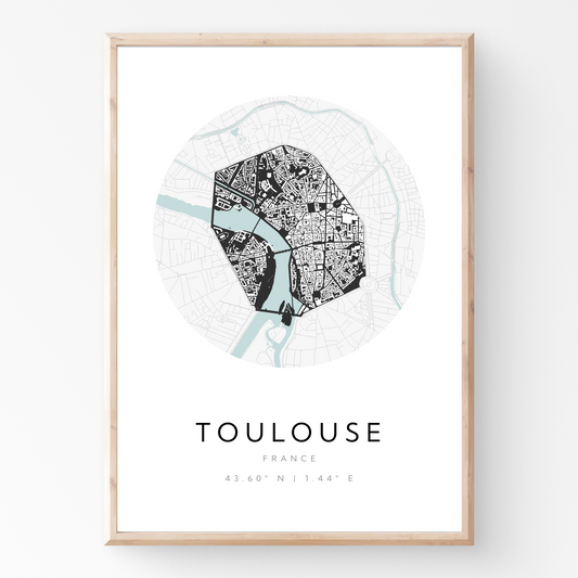 Toulouse City Map Poster