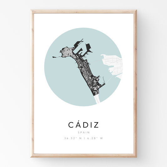 Póster del mapa de Cádiz 