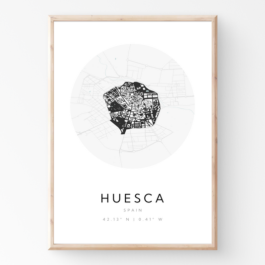 Huesca City Map Poster